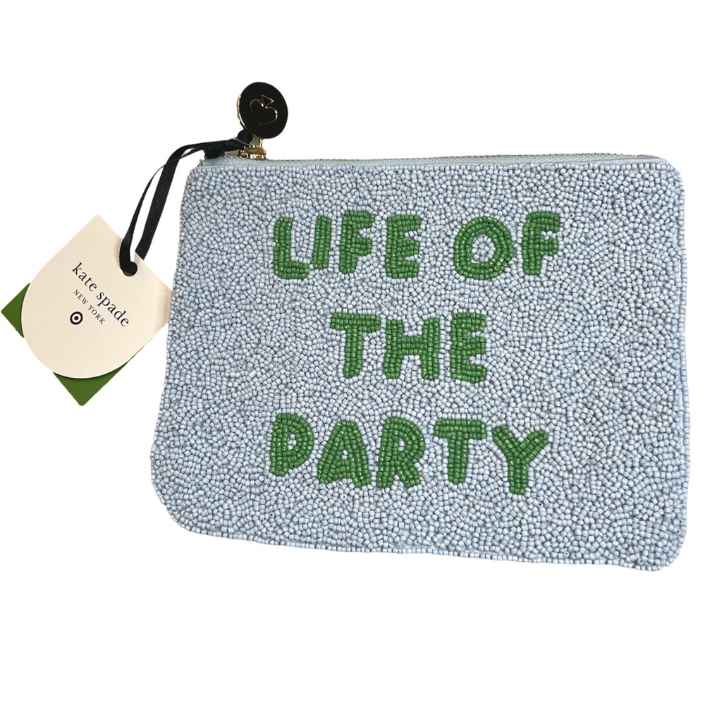 Kate Spade at Target “Life of the Party” Beaded Clutch - Light Blue and Green
